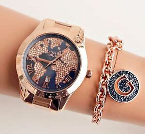 michael kors uhr rosegold weltkarte|michael kors watches.